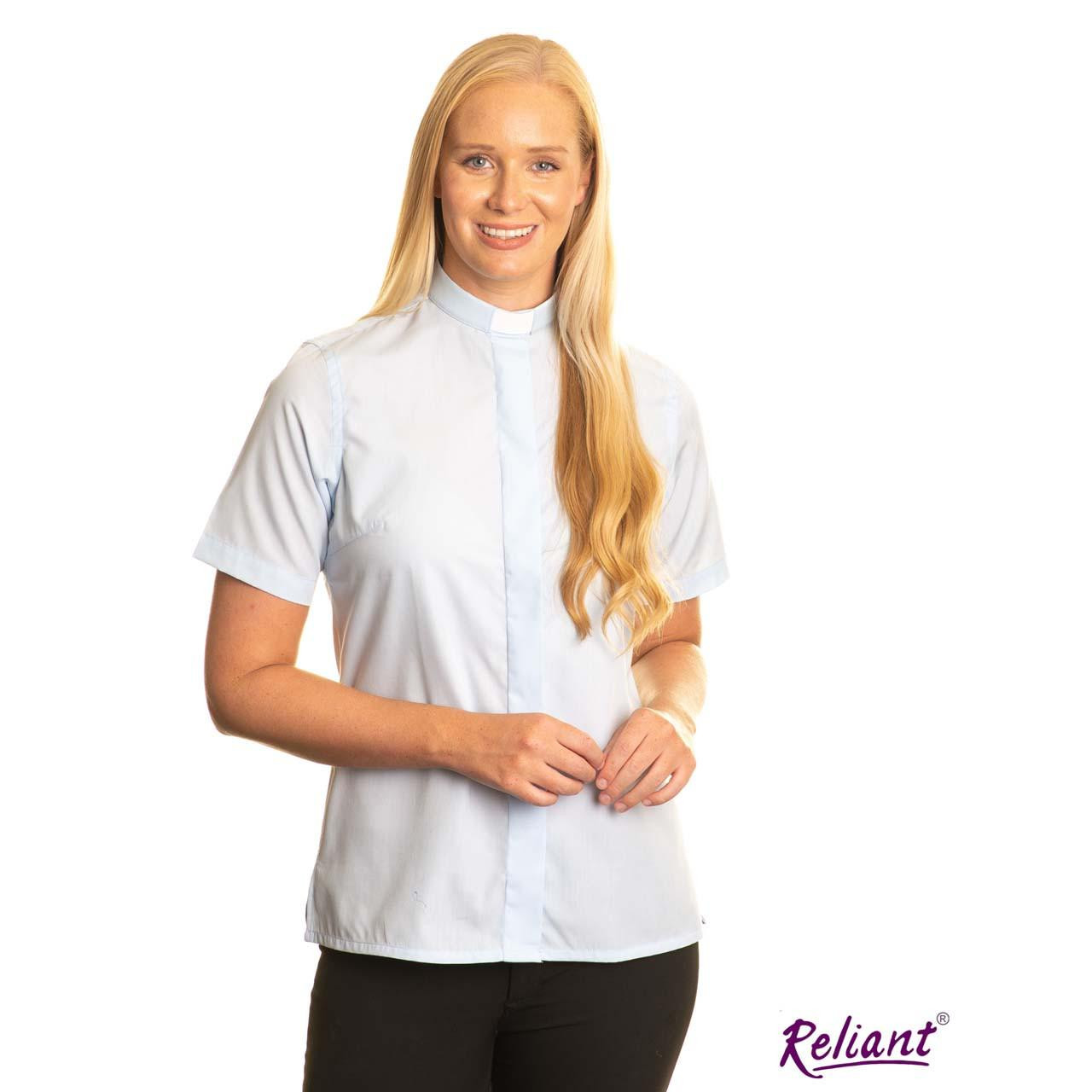 S8431 Reliant Women's SS Clergy Shirt White
