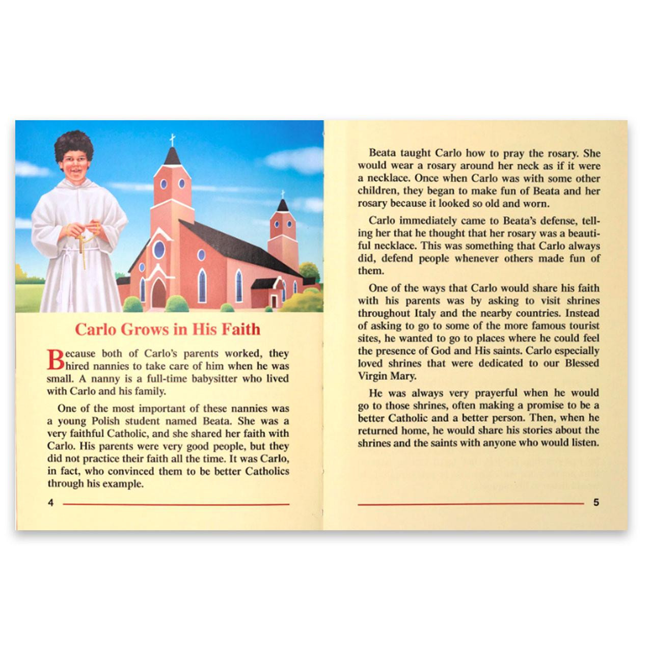Inside pages of Saint Carlo Acutis