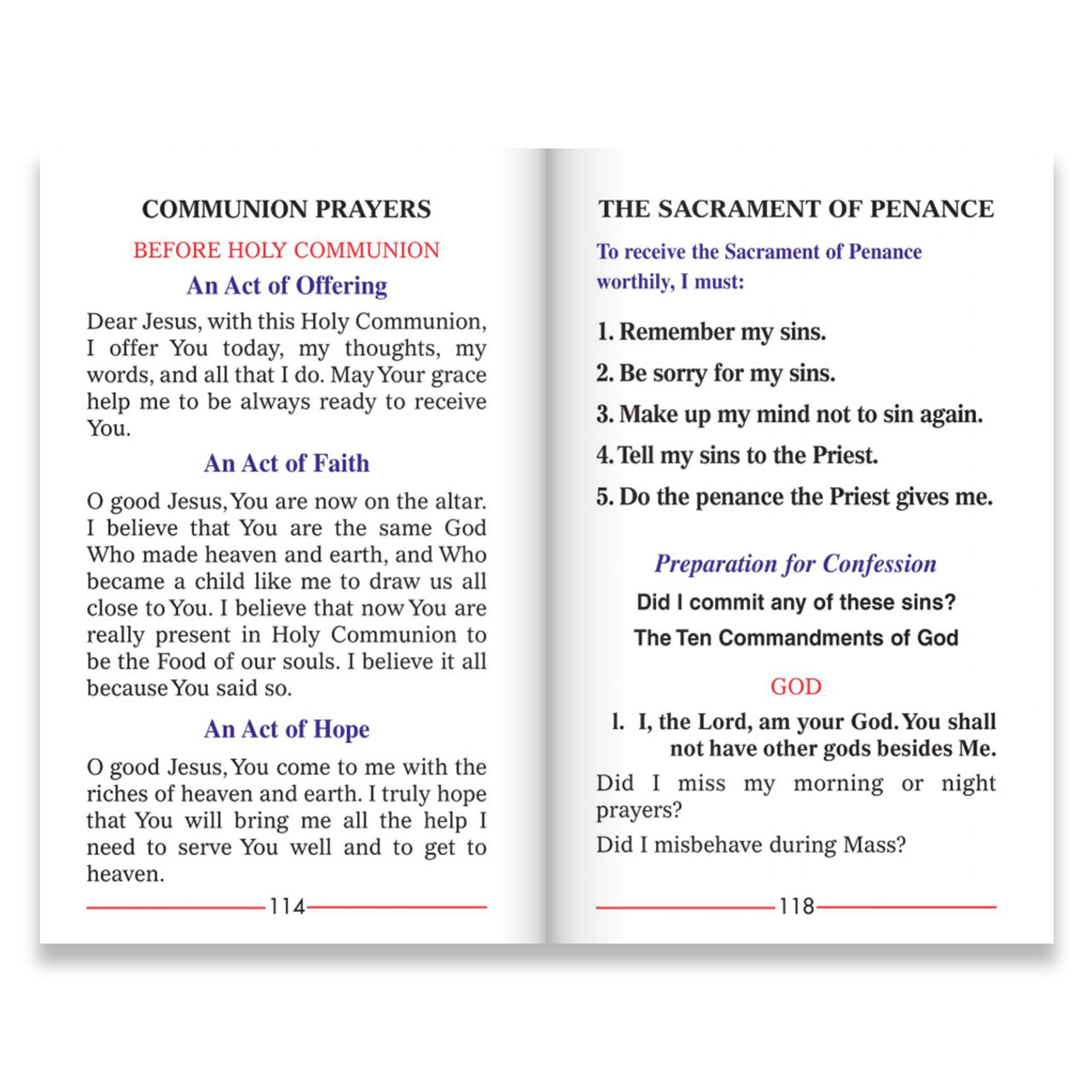 Sample of inside spread in the St. Joseph Children's Missal