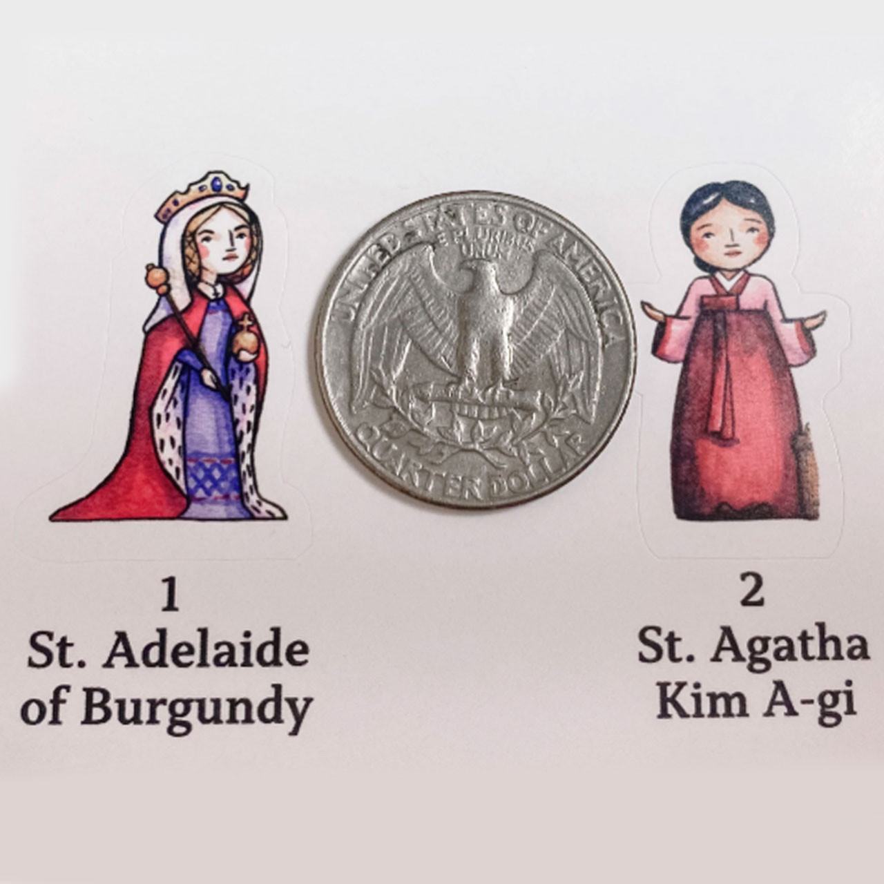 Detail of the Saint sticker size