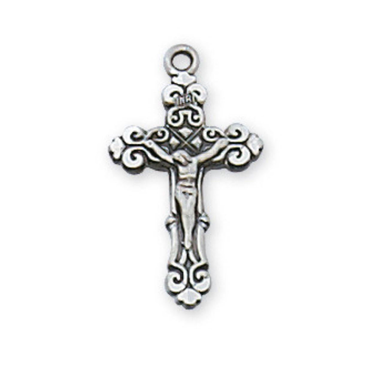 Detail of the 16-18IN Sterling Silver Baroque Crucifix Necklace