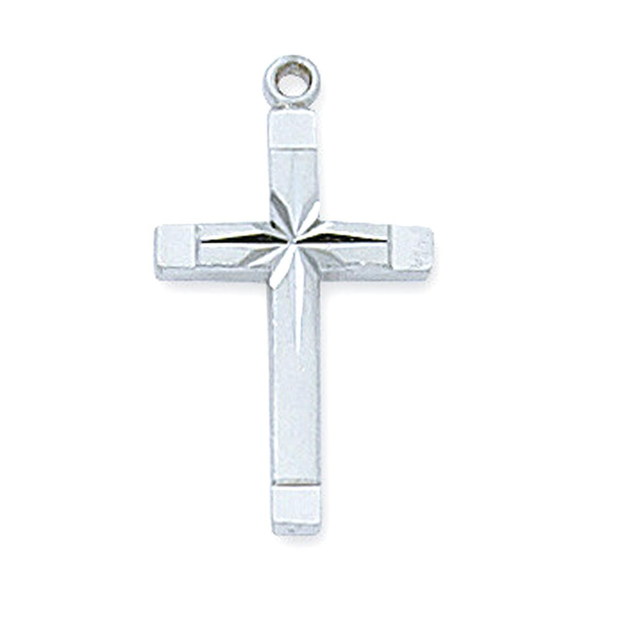 Detail of the Christian Sterling Cross Necklace