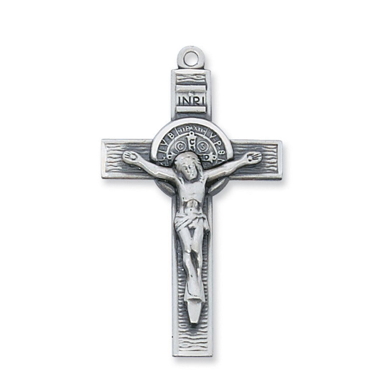 Detail of the 24IN St. Benedict Crucifix Necklace