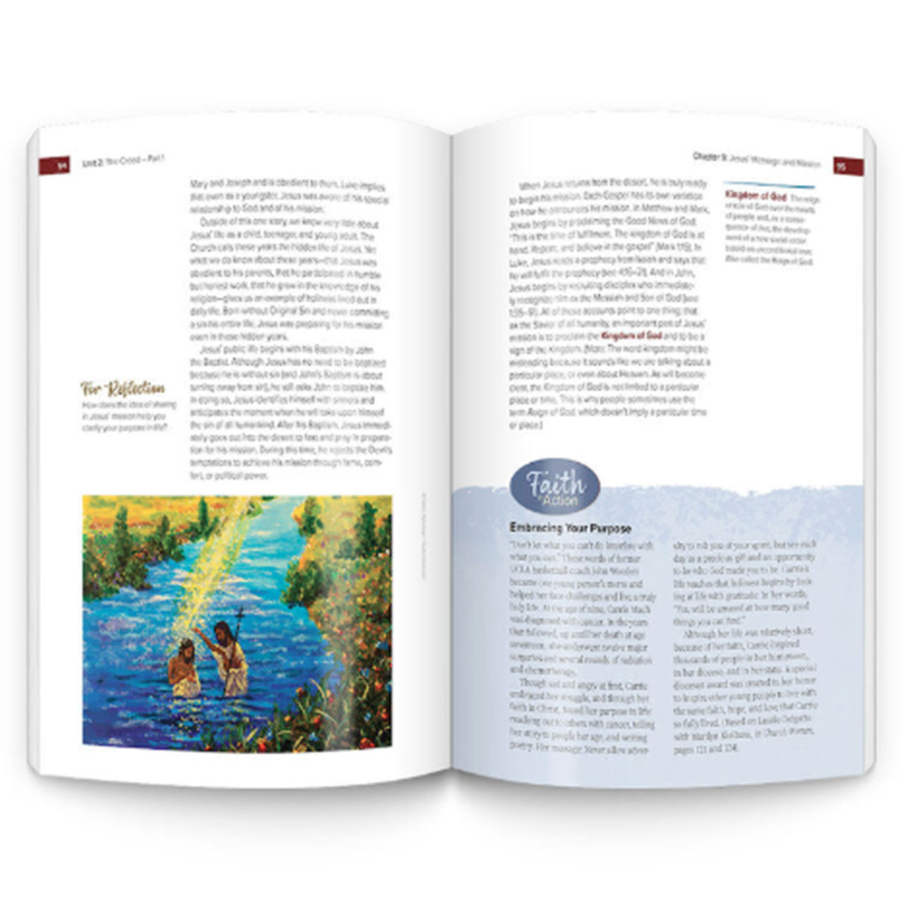 Reflection example inside The Catholic Faith Handbook 4th Ed.