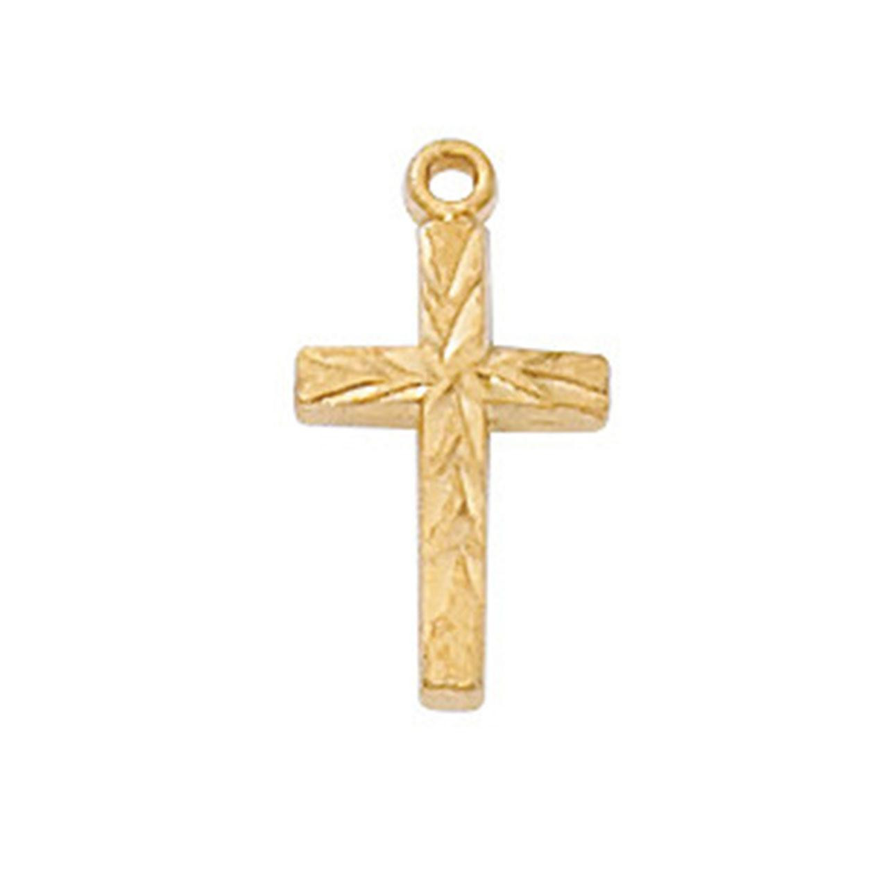 Adjustable Chain Gold Plated Pewter Cross Necklace