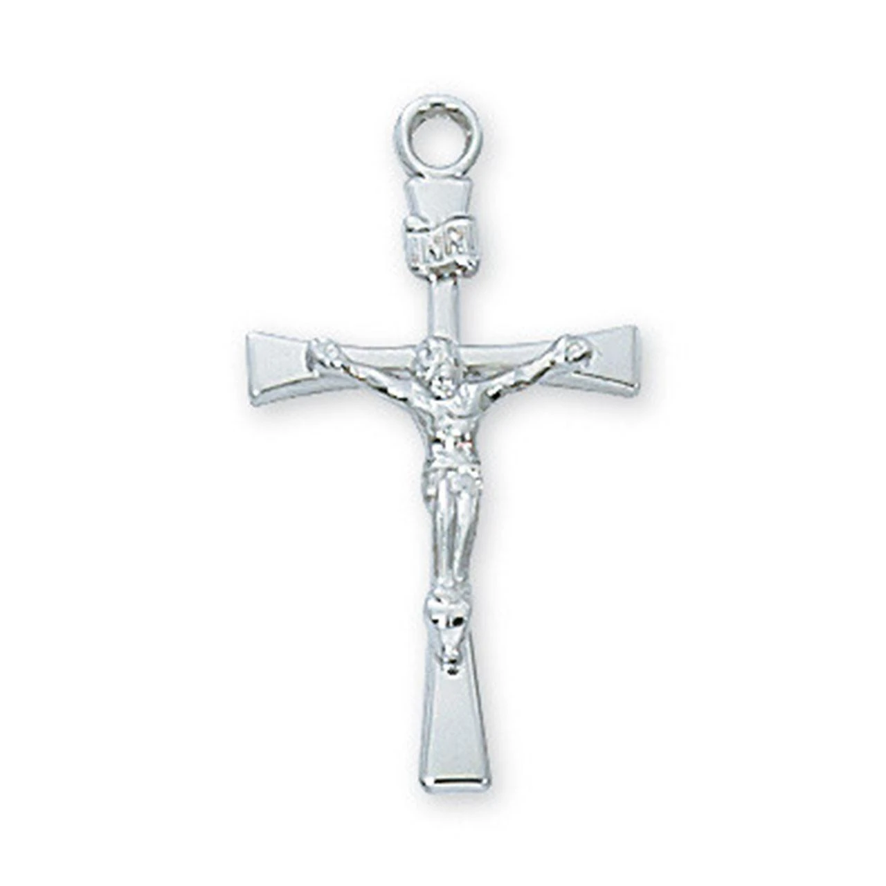 Detail photo of the 18IN with INRI Sterling Crucifix Necklace