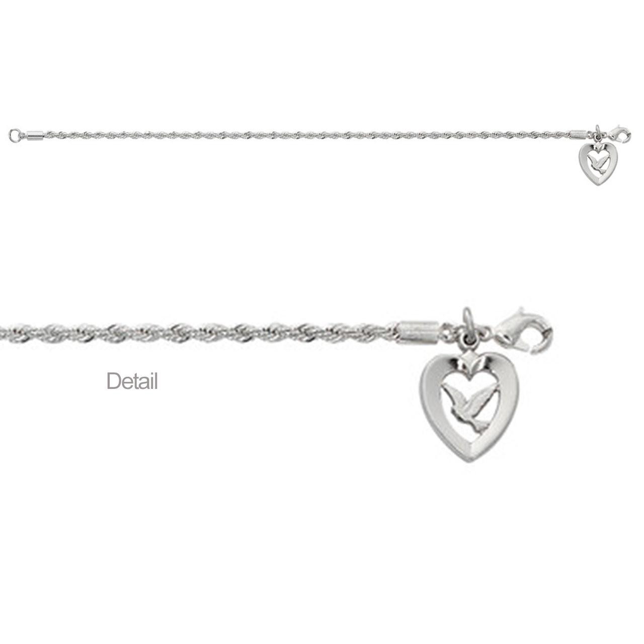Dove in Heart Bracelet