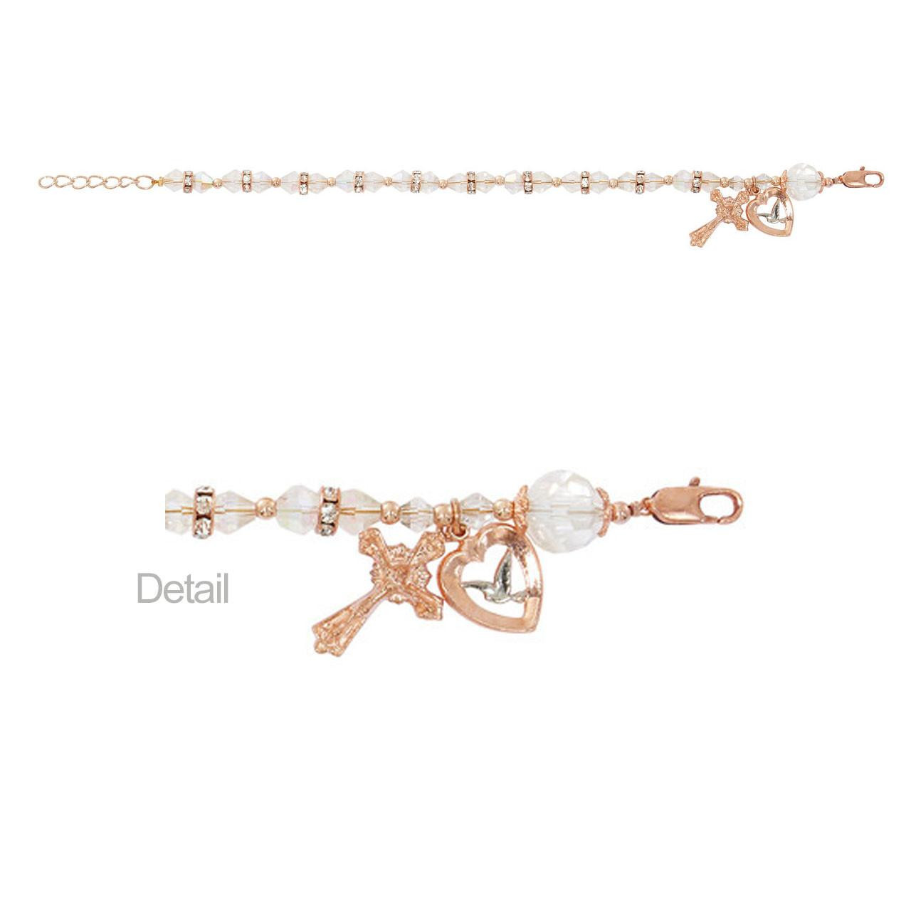 Rose Gold Crystal Rosary Bracelet