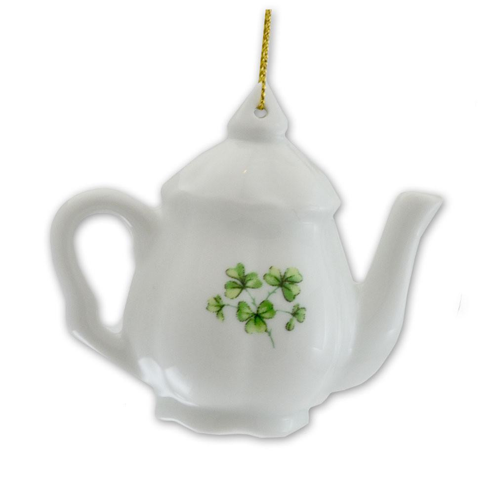 Irish Shamrock Tea Pot Ornament