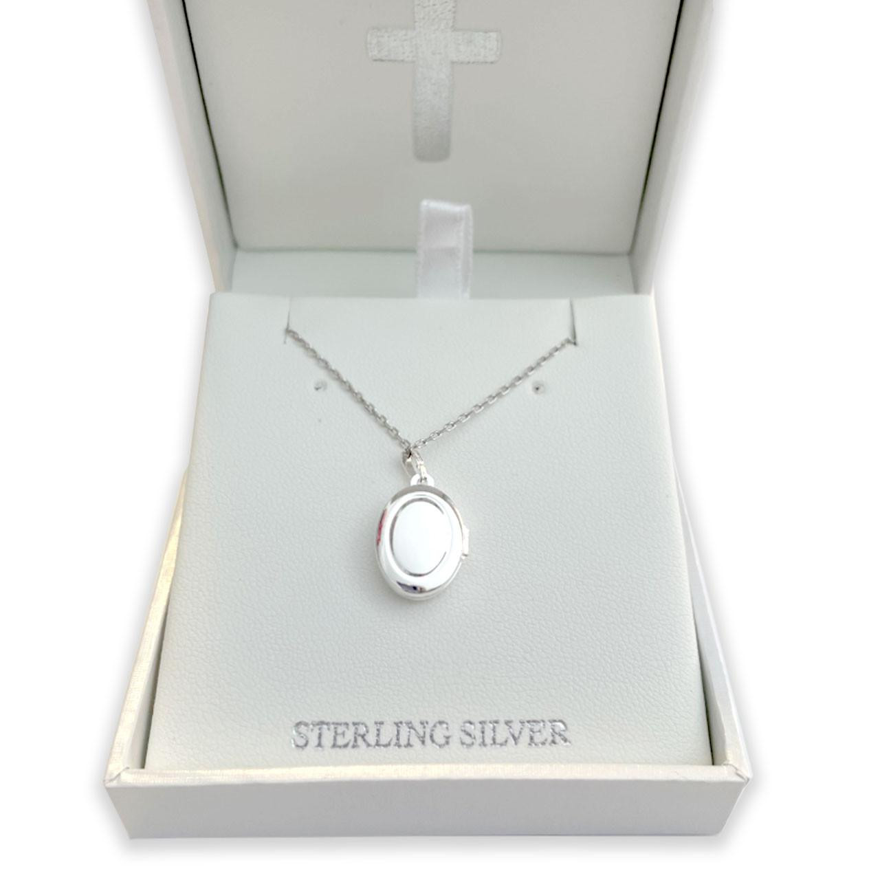 Back of the Sterling Dove Locket Necklace