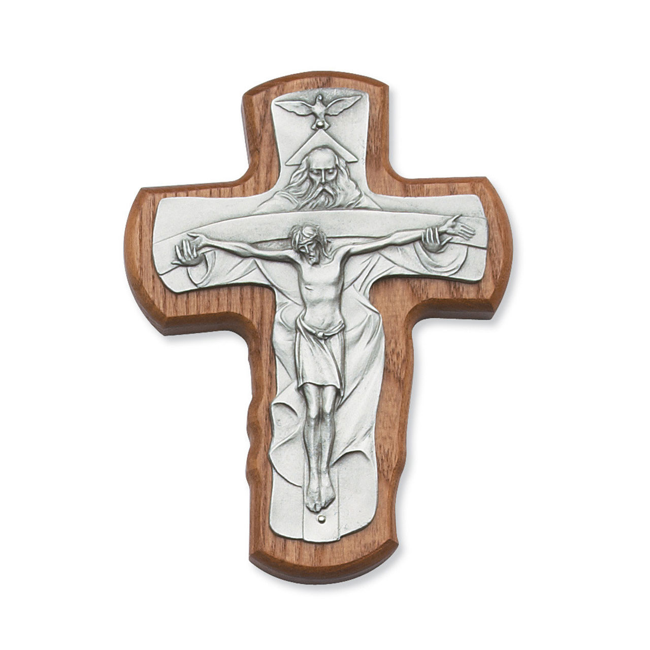 5-1/2IN Walnut Holy Trinity Wall Crucifix
