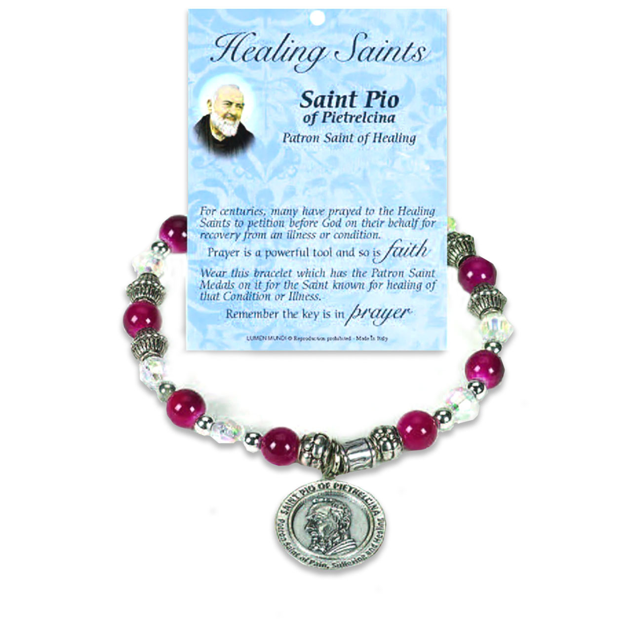 St. Pio Healing Saints Rosary Bracelet