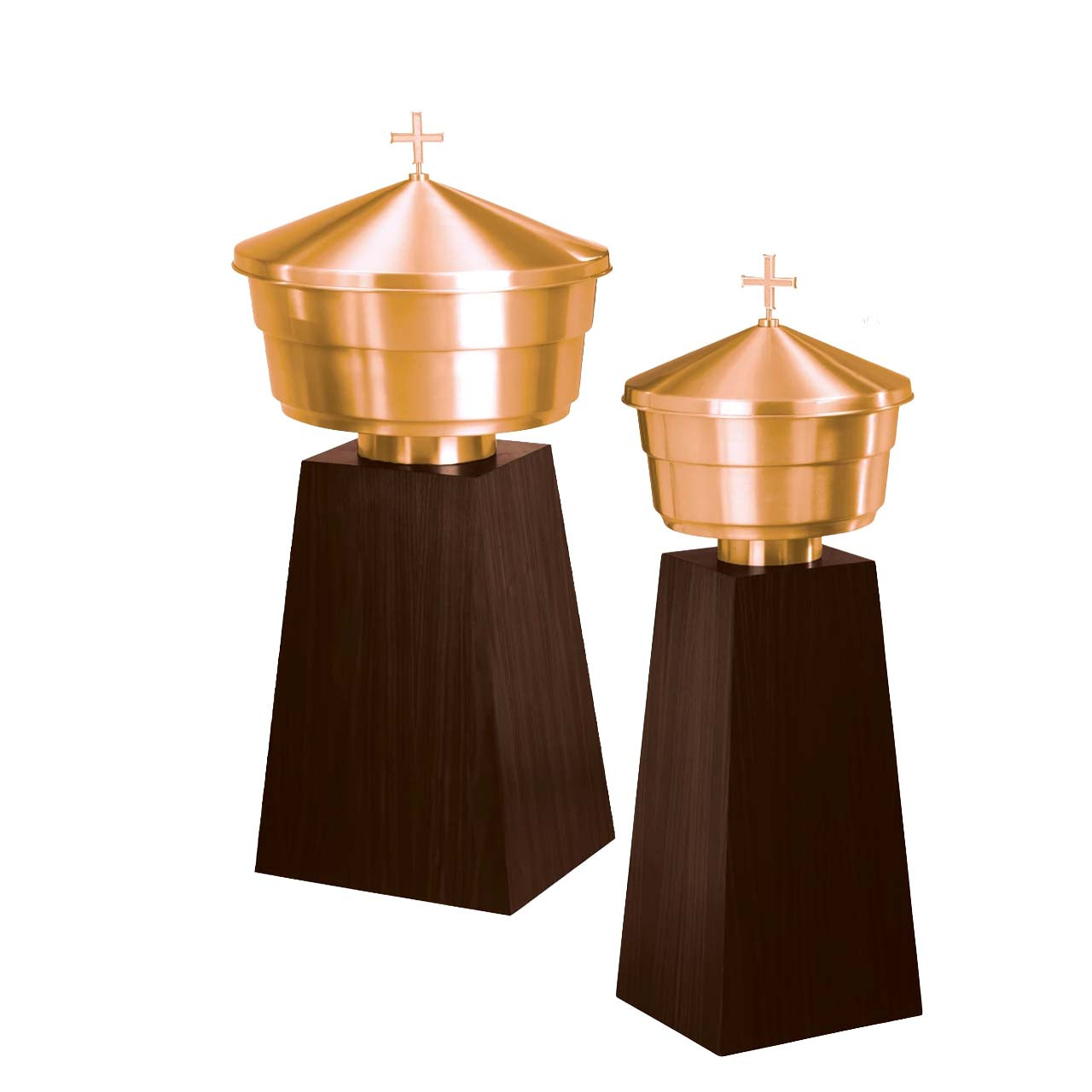113728 Baptismal Font on Walnut Base