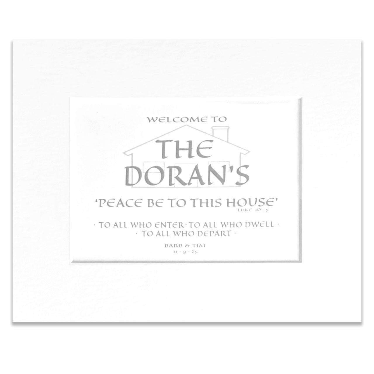 8 X 10 Gray House Blessing Personalized Print