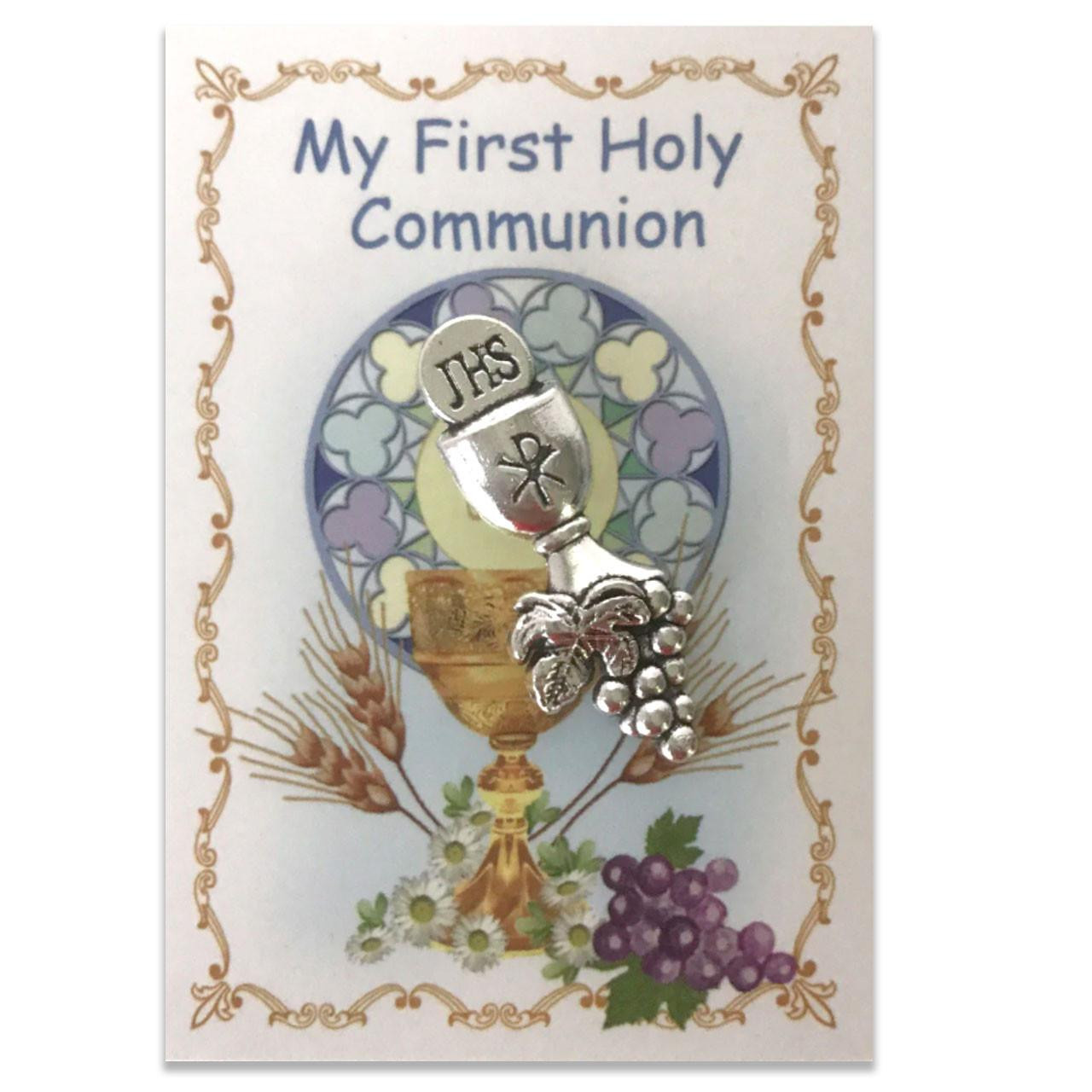 Silver First Communion Lapel Pin
