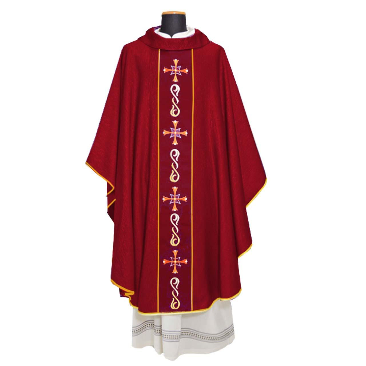 659 Chasuble in Lana Oro Barre Red