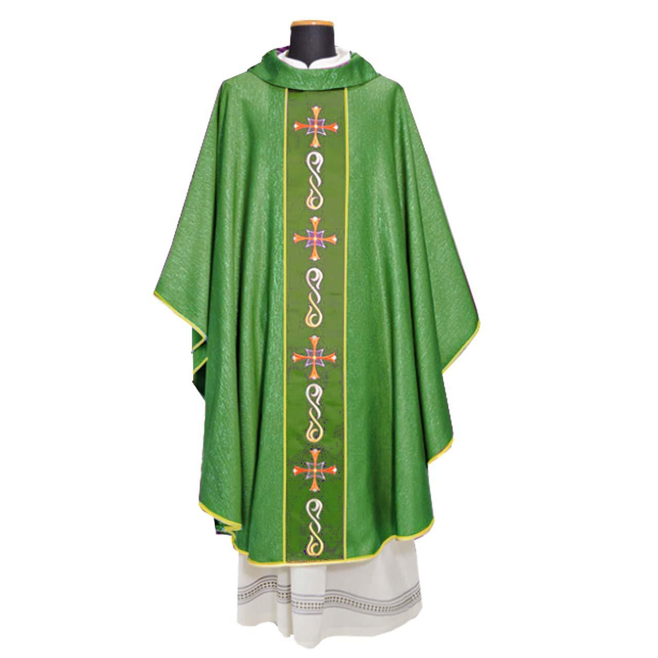659 Chasuble in Lana Oro Barre Green