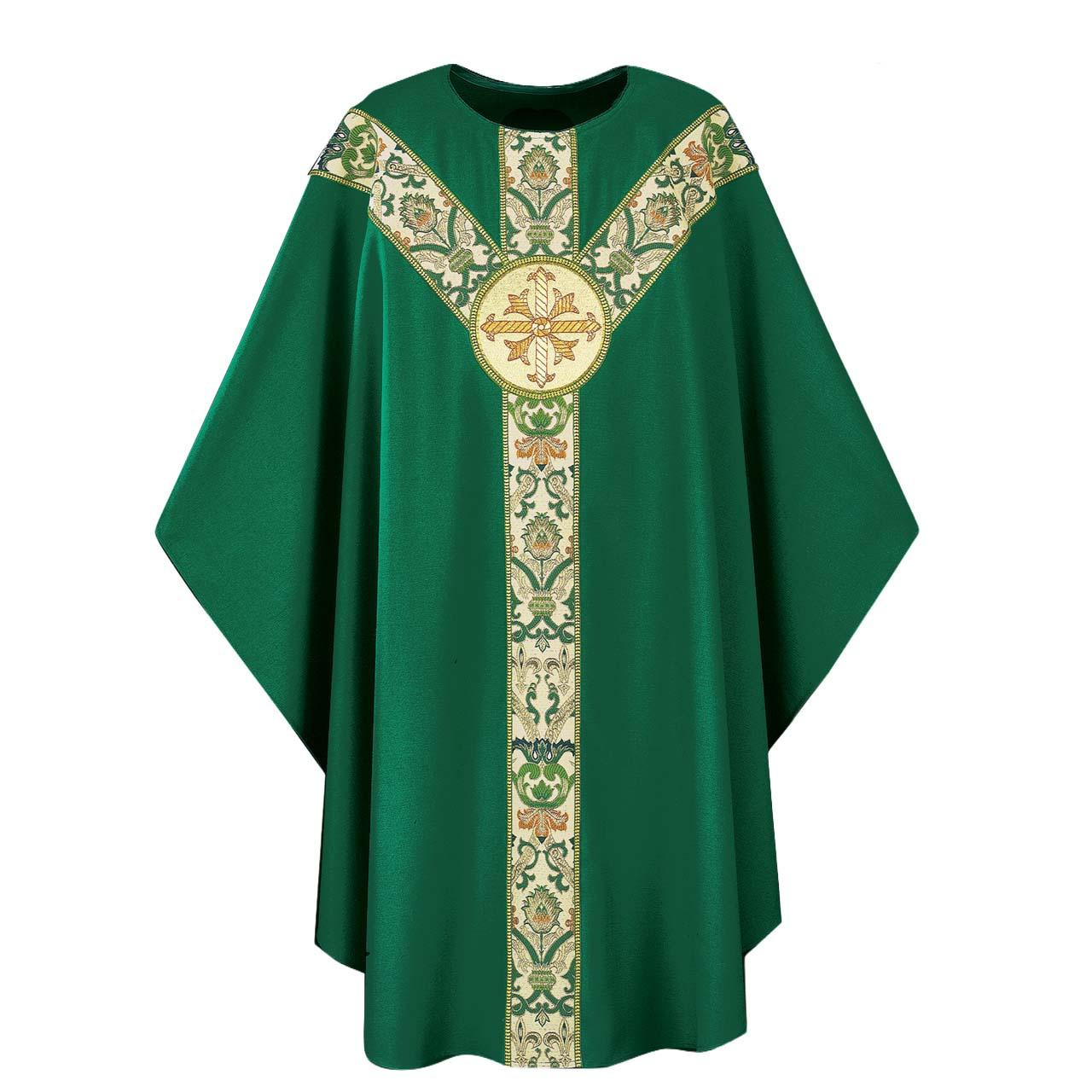 3170 Dark Green Gothic Chasuble in Dupion