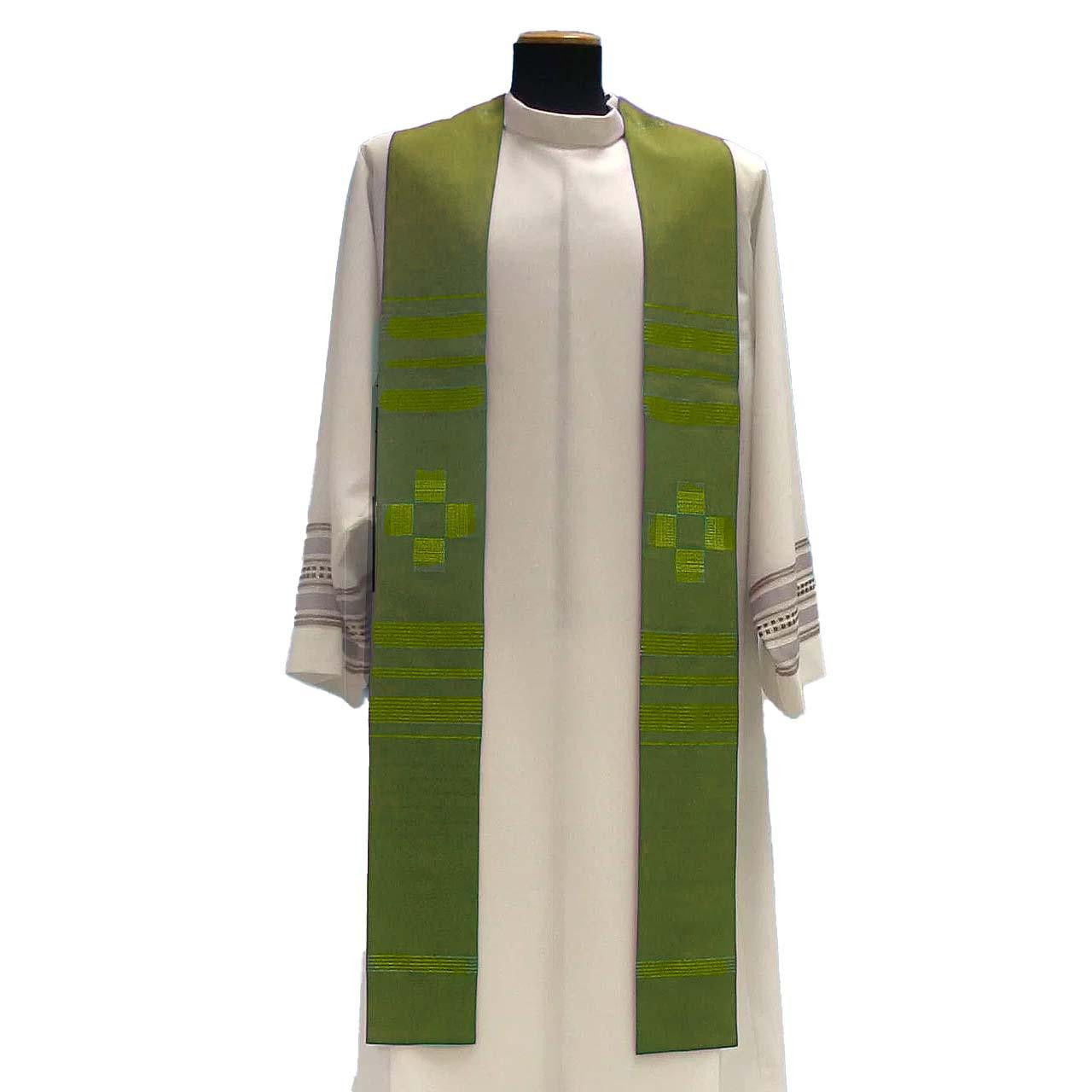 860 Green Overlay Stole in Linea