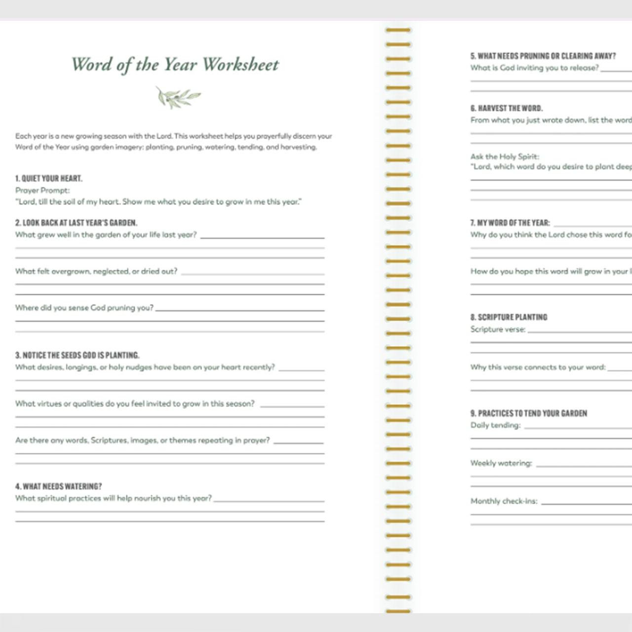 The "Word of the Year" inside pages of the Small Ascension 2027 Liturgical Planner