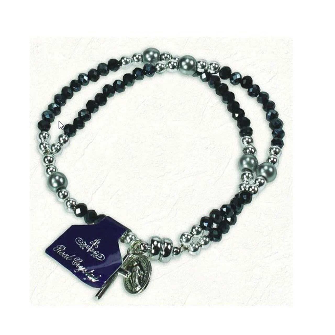 Black Crystal & Hematite Bracelet