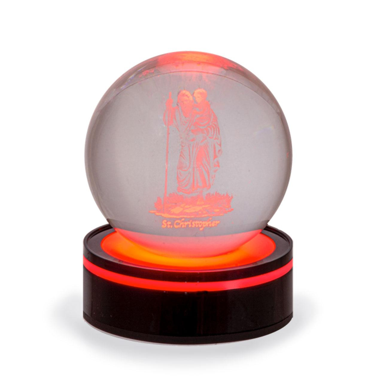 Red hue of the St. Christopher Orb Light LED light
