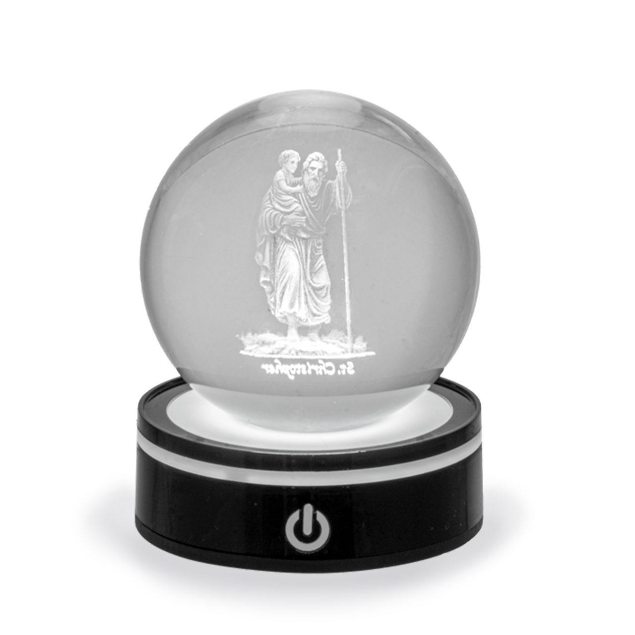 Power button on the back of the St. Christopher Orb Light