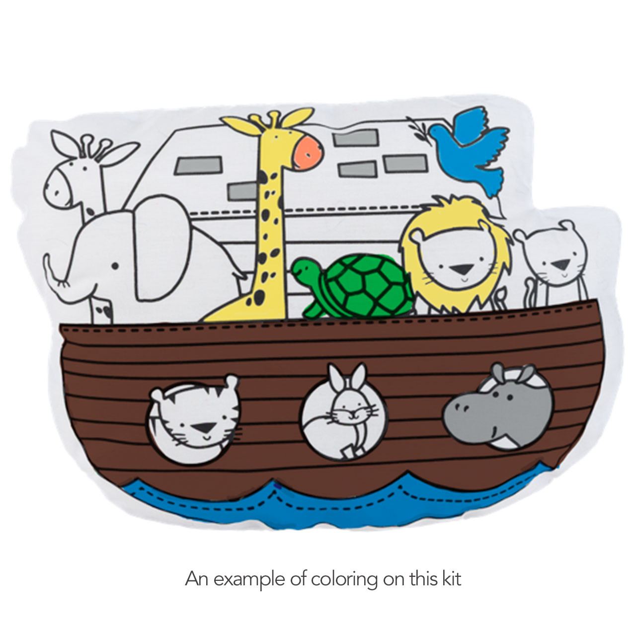 A coloring example done with the markers on the blank ark piece.