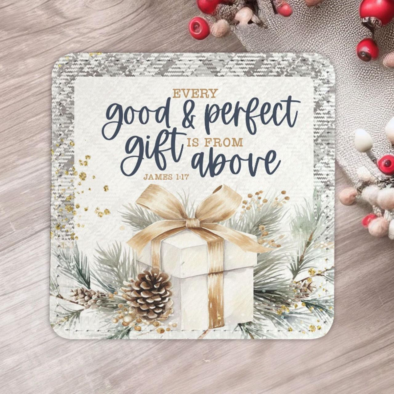 Holiday & Winter Coaster Set "Every Good & Perfect Gift"