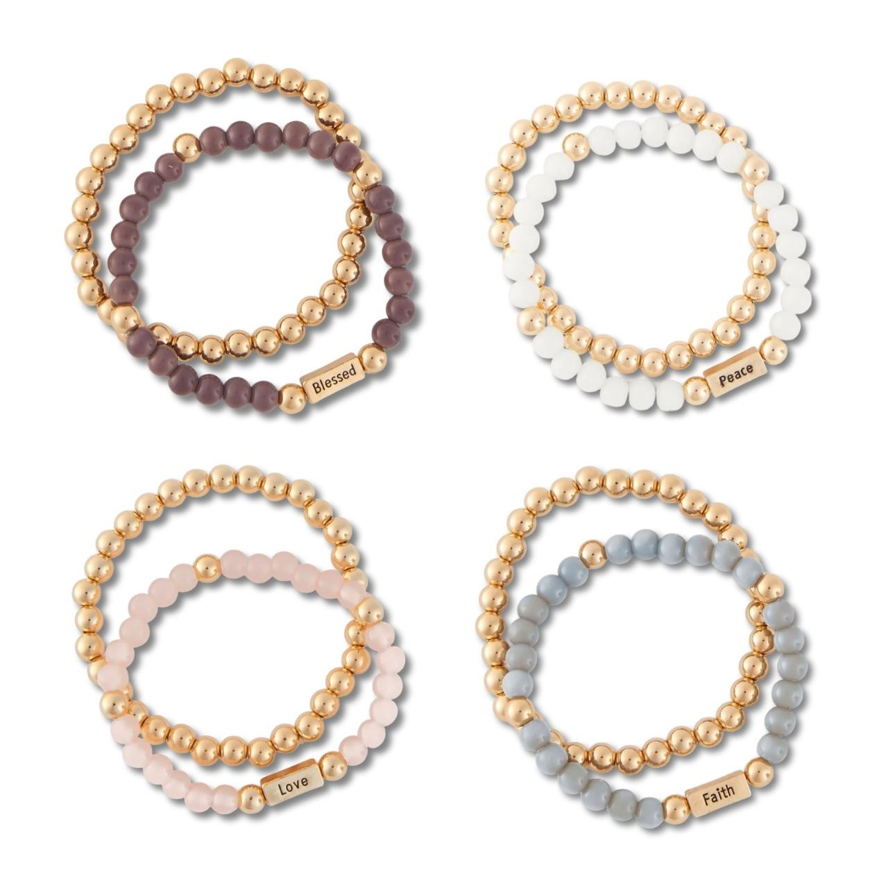 Inspirational Bracelet Set in Assorted Colors