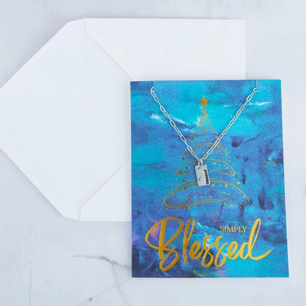 Blessed Necklace with Card in Silver