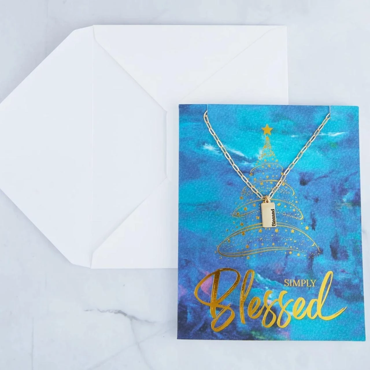 Blessed Necklace with Card in Gold