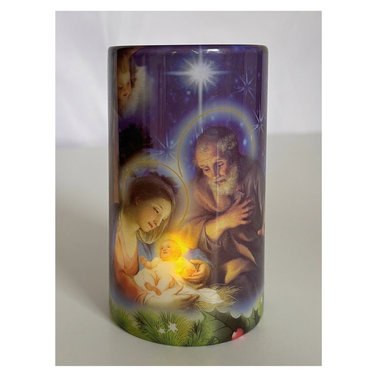 Nativity LED Candle with light on