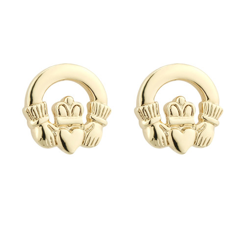 18 kt Gold Plated Claddagh Earrings