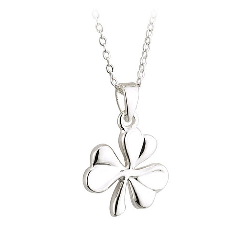 Shamrock Necklace Silver Plated