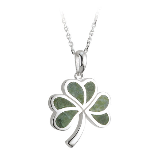 Connemara Shamrock Pendant Sterling w/18" Chain