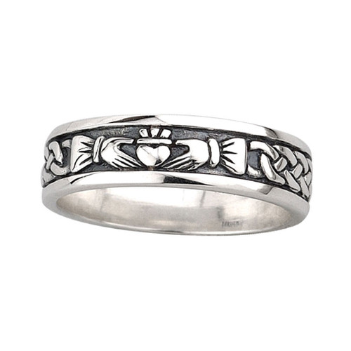 Sterling Silver Women's Celtic Claddagh Band