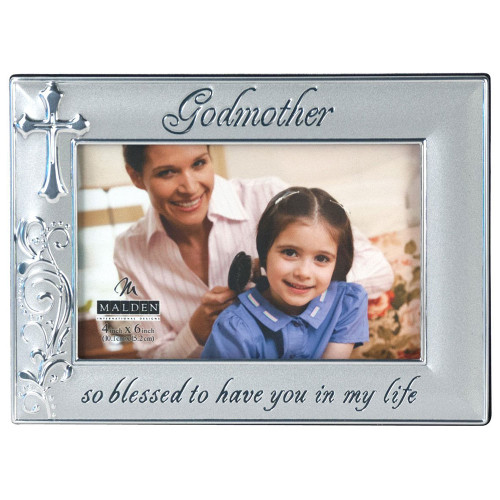 Godmother Two Tone Silver Frame w/Cross 4x6