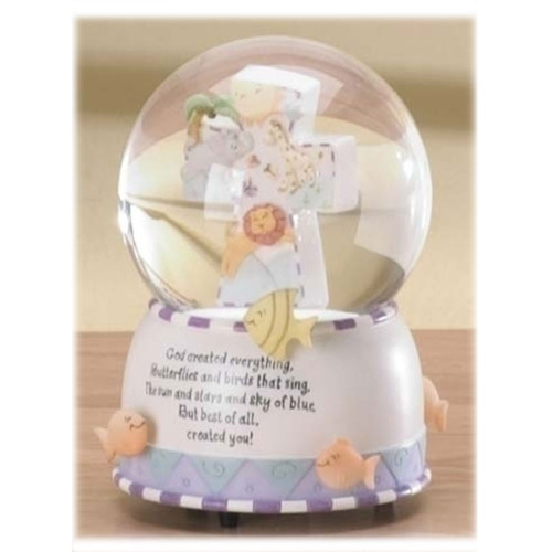 "God Created Everything" Musical Water Globe 6"