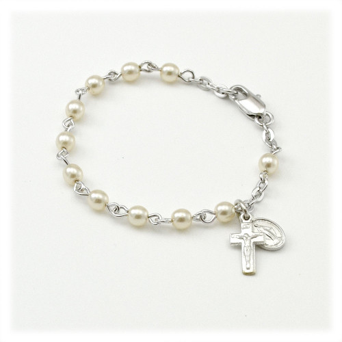 Pearl Baby's First Rosary Bracelet