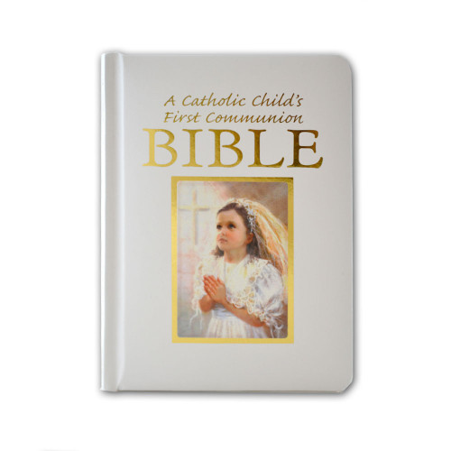 A Catholic Child's Girls First Communion Bible
