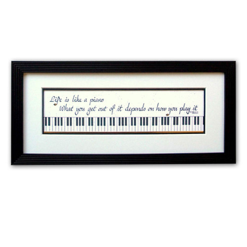 Inspirational Framed Print Life is Like a Piano