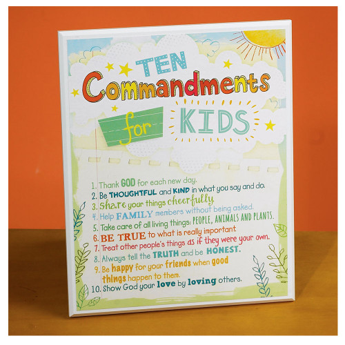 Ten Commandments Plaque for Kids