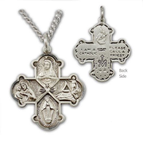 Buy Small Four Way Medal Cross Pendant, Silver Plated Finish 5/8 Long Made  in Italy Online in India - Etsy