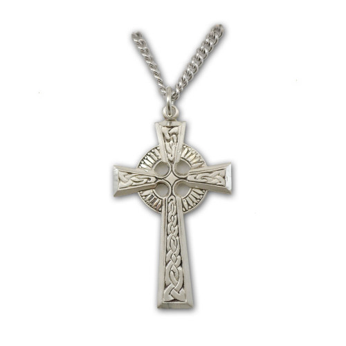 Sterling Silver Oxidized w/ Celtic Knot Design Celtic Cross Necklace | Irish  Jewelry | Celtic Cross Necklace