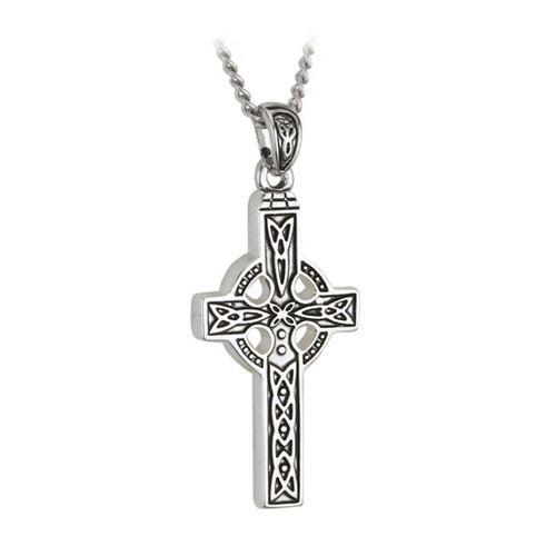 Celtic Cross Rhodium Plated Pendant