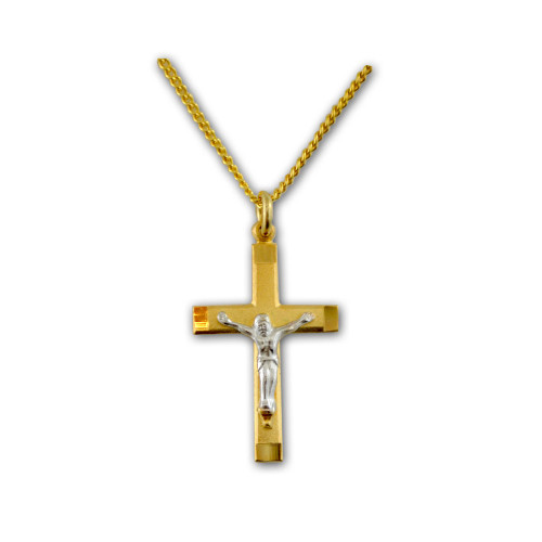 Silver and Gold Crucifix Pendant