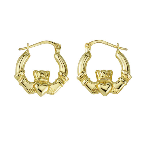 Éireloom 14K Claddagh Hoops