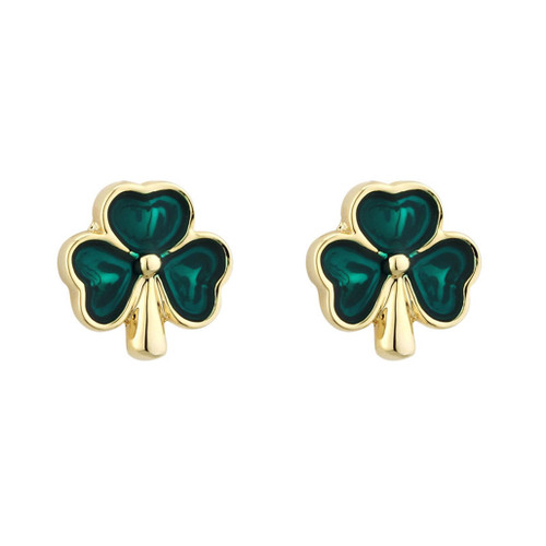 18 kt Gold Plated Shamrock Stud Earrings