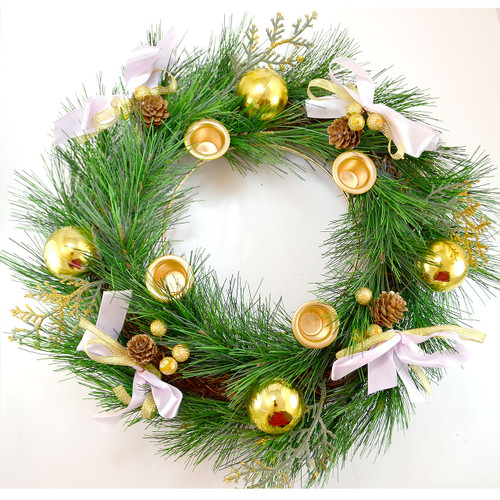 Evergreen Advent Wreath - Candles sold separately